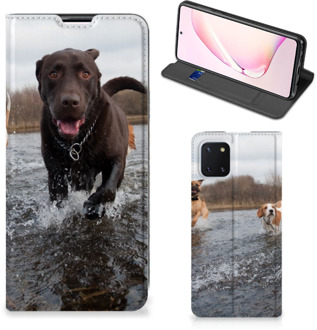 B2Ctelecom Standcase Hoesje Samsung Galaxy Note 10 Lite Smart Cover Honden Labrador