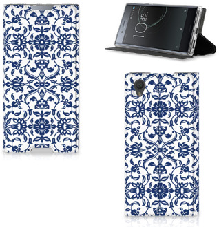 B2Ctelecom Standcase Hoesje Sony Xperia L1 Flower Blue