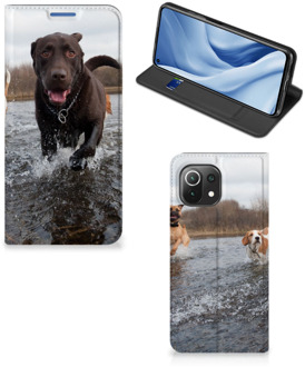 B2Ctelecom Standcase Hoesje Xiaomi Mi 11 Lite Smart Cover Honden Labrador