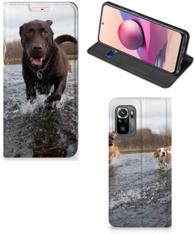 B2Ctelecom Standcase Hoesje Xiaomi Redmi Note 10 4G | 10S Smart Cover Honden Labrador