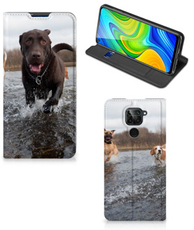 B2Ctelecom Standcase Hoesje Xiaomi Redmi Note 9 Smart Cover Honden Labrador