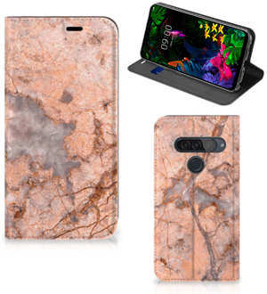 B2Ctelecom Standcase LG G8s Thinq Marmer Oranje