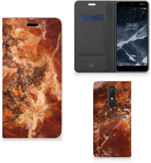 B2Ctelecom Standcase Nokia 5.1 (2018) Marmer Bruin