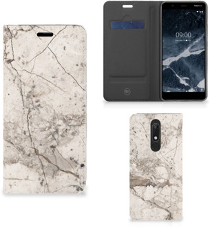 B2Ctelecom Standcase Nokia 5.1 (2018) Marmer Creme