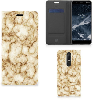 B2Ctelecom Standcase Nokia 5.1 (2018) Marmer Goud