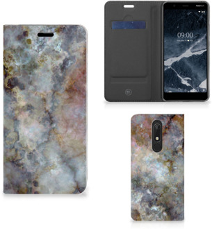 B2Ctelecom Standcase Nokia 5.1 (2018) Marmer Grijs