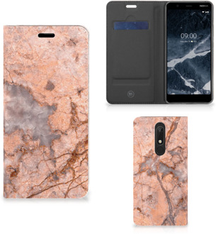 B2Ctelecom Standcase Nokia 5.1 (2018) Marmer Oranje