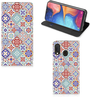 B2Ctelecom Standcase Samsung Galaxy A20e Tiles Color