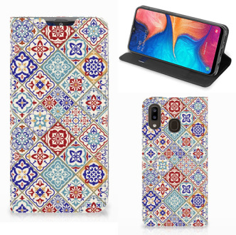 B2Ctelecom Standcase Samsung Galaxy A30 Tiles Color