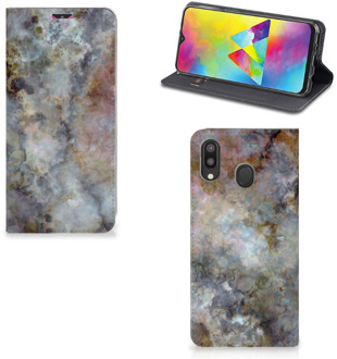 B2Ctelecom Standcase Samsung Galaxy M20 Marmer Grijs