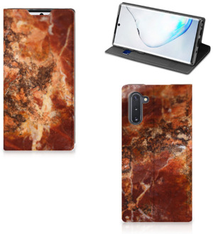 B2Ctelecom Standcase Samsung Galaxy Note 10 Marmer Bruin