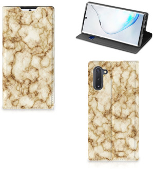 B2Ctelecom Standcase Samsung Galaxy Note 10 Marmer Goud