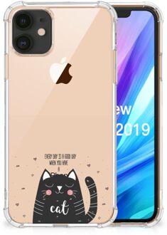 B2Ctelecom Stevige Bumper Hoesje iPhone 11 Cat Good Day