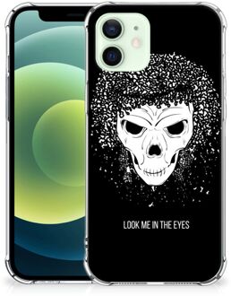 B2Ctelecom Stevige Bumper Hoesje iPhone 12 Mini Smartphone hoesje met doorzichtige rand Skull Hair