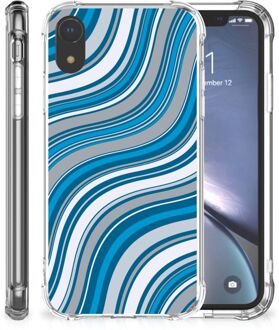 B2Ctelecom Stevige Bumper Hoesje iPhone XR Waves Blue