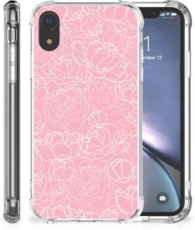 B2Ctelecom Stevige Bumper Hoesje iPhone XR White Flowers