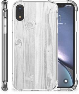 B2Ctelecom Stevige Bumper Hoesje iPhone XR White Wood