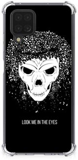 B2Ctelecom Stevige Bumper Hoesje Samsung Galaxy A12 Smartphone hoesje met doorzichtige rand Skull Hair