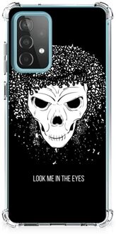 B2Ctelecom Stevige Bumper Hoesje Samsung Galaxy A52 4G/5G Smartphone hoesje met doorzichtige rand Skull Hair