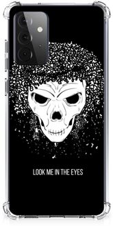 B2Ctelecom Stevige Bumper Hoesje Samsung Galaxy A72 4G/5G Smartphone hoesje met doorzichtige rand Skull Hair