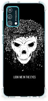 B2Ctelecom Stevige Bumper Hoesje Samsung Galaxy M02s | A02s Smartphone hoesje met doorzichtige rand Skull Hair