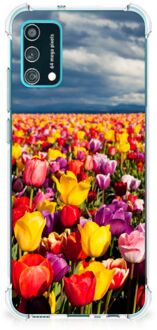 B2Ctelecom Stevige Telefoonhoesje Samsung Galaxy M02s | A02s Telefoon Hoesje met doorzichtige rand Tulpen