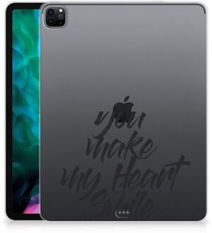 B2Ctelecom Tablet BackCover iPad Pro 12.9 (2020) | iPad Pro 12.9 (2021) Hoesje Heart Smile met doorzichte zijkanten