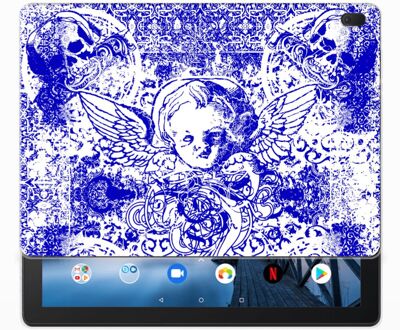 B2Ctelecom Tablet BackCover Lenovo Tab E10 Angel Skull Blue