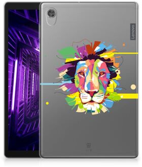 B2Ctelecom Tablet BackCover Lenovo Tab M10 HD (2de generatie) Siliconen Hoesje Super als Cadeautjes voor Jongens Lion Color met doorzichte zijkanten