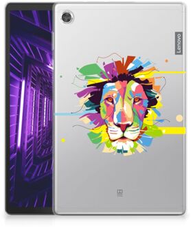 B2Ctelecom Tablet BackCover Lenovo Tab M10 Plus Siliconen Hoesje Super als Cadeautjes voor Jongens Lion Color met doorzichte zijkanten