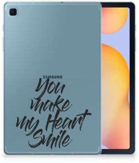 B2Ctelecom Tablet BackCover Samsung Galaxy Tab S6 Lite Hoesje Heart Smile met doorzichte zijkanten