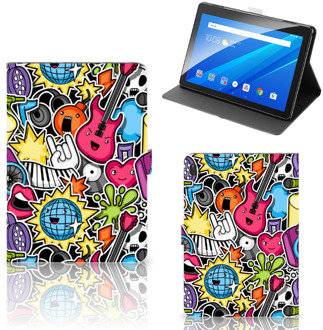 B2Ctelecom Tablet Book Cover Lenovo Tab E10 Cover met Standaard Punk Rock