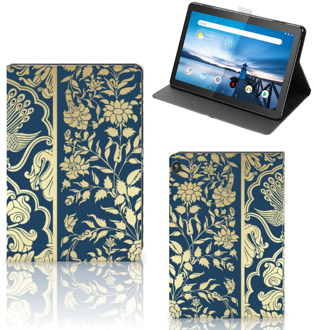 B2Ctelecom Tablet Book Cover Lenovo Tablet M10 Tablet Hoes met Standaard Golden Flowers