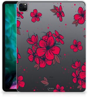 B2Ctelecom Tablet Hoes iPad Pro 12.9 (2020) | iPad Pro 12.9 (2021) Back Case Blossom Red met transparant zijkanten