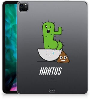 B2Ctelecom Tablet Hoes iPad Pro 12.9 (2020) | iPad Pro 12.9 (2021) Cover Case met  Quotes Cactus Poo met transparant zijkanten