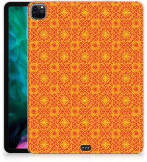 B2Ctelecom Tablet Hoes iPad Pro 12.9 (2020) | iPad Pro 12.9 (2021) Mapje Batik Orange met transparant zijkanten