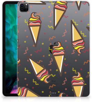 B2Ctelecom Tablet Hoes iPad Pro 12.9 (2020) | iPad Pro 12.9 (2021) Print Case Icecream met transparant zijkanten