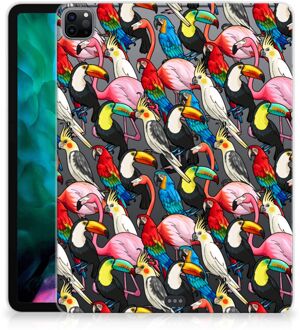 B2Ctelecom Tablet Hoes iPad Pro 12.9 (2020) | iPad Pro 12.9 (2021) Silicone Backcover Birds met transparant zijkanten