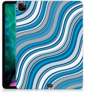 B2Ctelecom Tablet Hoes iPad Pro 12.9 (2020) Siliconen Back Cover Golven Blauw met transparant zijkanten