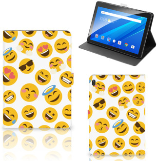 B2Ctelecom Tablet Hoes Lenovo Tab E10 Cover met Standaard Emoji