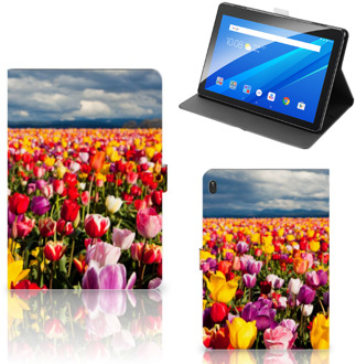 B2Ctelecom Tablet Hoes Lenovo Tab E10 Tablet Hoes met Standaard Super als Moederdag Cadeau Tulpen