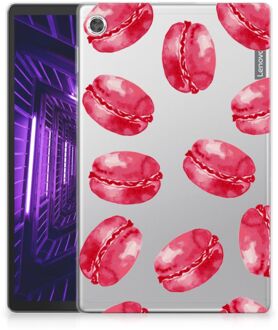 B2Ctelecom Tablet Hoes Lenovo Tab M10 Plus Back cover met naam Pink Macarons met transparant zijkanten