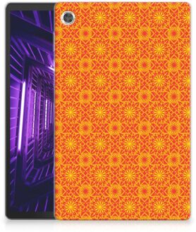 B2Ctelecom Tablet Hoes Lenovo Tab M10 Plus Mapje Batik Orange met transparant zijkanten