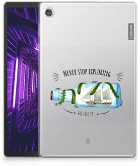 B2Ctelecom Tablet Hoes Lenovo Tab M10 Plus TPU Back Cover ontwerpen Boho Bottle met transparant zijkanten