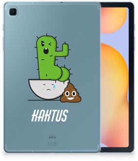 B2Ctelecom Tablet Hoes Samsung Galaxy Tab S6 Lite Cover Case met  Quotes Cactus Poo met transparant zijkanten