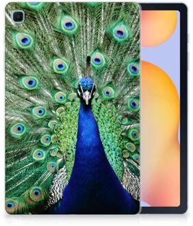 B2Ctelecom Tablet Hoes Samsung Galaxy Tab S6 Lite TPU Siliconen Hoesje Pauw met transparant zijkanten