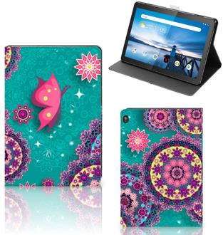 B2Ctelecom Tablet Hoesje Lenovo Tablet M10 Tablet Hoes met Magneetsluiting Cirkels en Vlinders