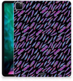 B2Ctelecom Tablet Hoesje met foto iPad Pro 12.9 (2020) | iPad Pro 12.9 (2021) Cover Feathers Color met doorzichte zijkanten