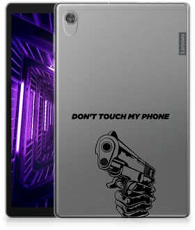 B2Ctelecom Tablet Hoesje met foto Lenovo Tab M10 HD (2de generatie) Siliconen Bumper Gun Don't Touch My Phone met doorzichte zijkanten