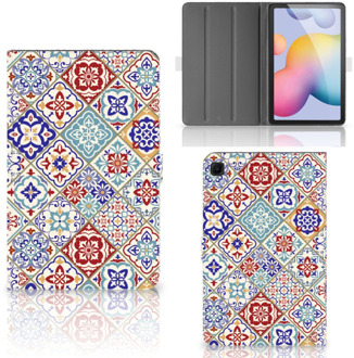 B2Ctelecom Tablet Hoesje Samsung Galaxy Tab S6 Lite Cover met Standaard Tegels Kleur